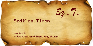 Szűcs Timon névjegykártya