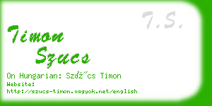 timon szucs business card